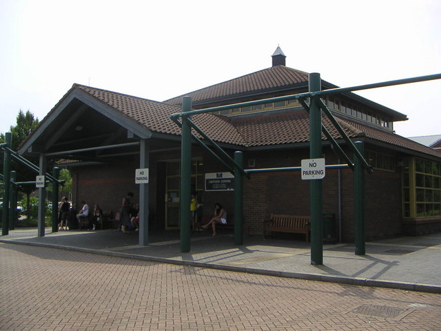 The visitors' centre at the front of Woodhill Prison.
