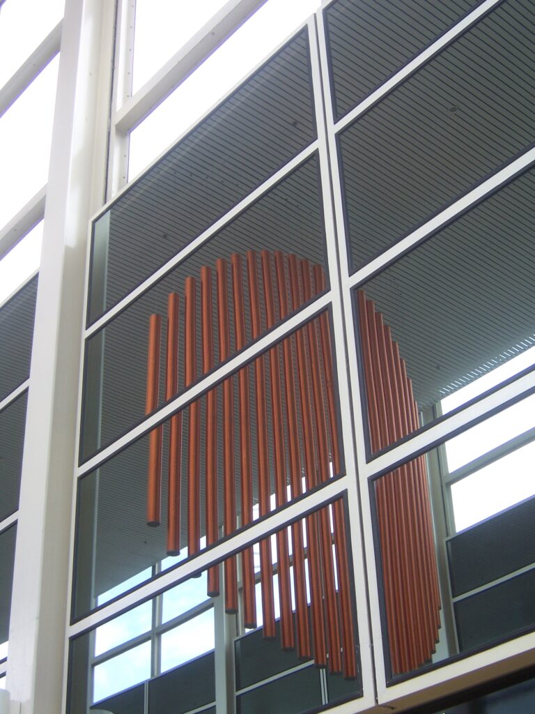 Some of the public art on display in the central shopping centre of Milton Keynes